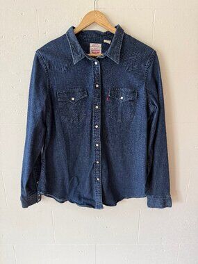 Levi's | Dark Blue Denim Button Down Shirt | Western Classic | XL